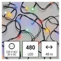 LED vianočný cherry reťaz – guľôčky, 48 m, vonkajší aj vnútorný, multicolor, časovač