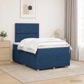 vidaXL Posteľ boxspring s matracom Modrá 120 x 200 cm Látka