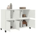 vidaXL Komoda biela 100,5x39x72 cm oceľ