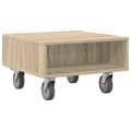 vidaXL Bočný stolík s kolieskami Sonoma dub 50,5 x 50 x 30 cm