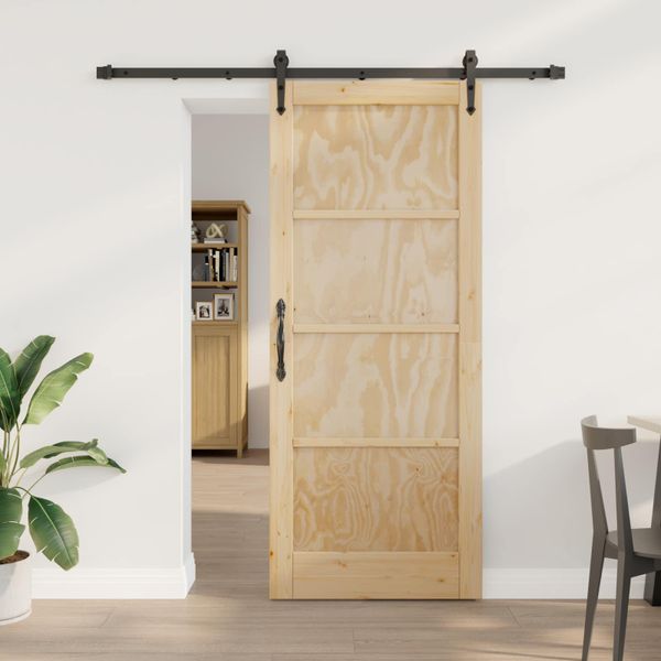 vidaXL Posuvné dvere ORKDAL Prírodná a čierna 83 x 202 cm