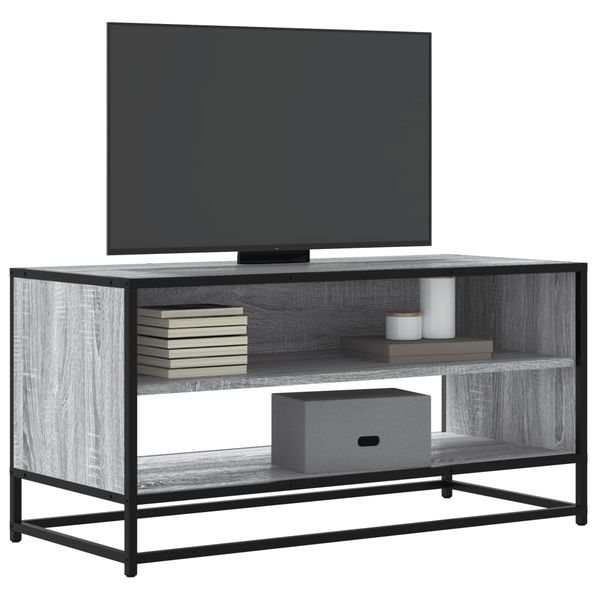 vidaXL TV skrinka sivá sonoma 91x40x46 cm kompozitné drevo a kov