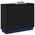 vidaXL LED komoda Čierny dub 90 x 32 x 75 cm Kompozitné drevo