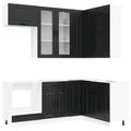 vidaXL Kuchynská jednotka KALMAR 8 ks Čierna Kompozitné drevo