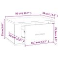 vidaXL Nástenné nočné stolíky 2 ks lesklé biele 50x36x25 cm