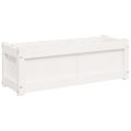 vidaXL Záhradný kvetináč biely 90x31x31 cm borovicový masív