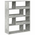 vidaXL Knižnica betónová sivá 100x33x125,5 cm kompozitné drevo