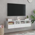 vidaXL TV nástenné skrinky 2 ks biele 60x30x30 cm kompozitné drevo
