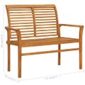 vidaXL Záhradná lavička, krémovo biela podložka 112 cm, tíkový masív