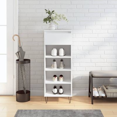 vidaXL Botník biely 40x36x105 cm spracované drevo