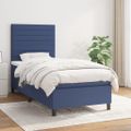 vidaXL Posteľný rám boxsping s matracom modrý 80x200 cm látka
