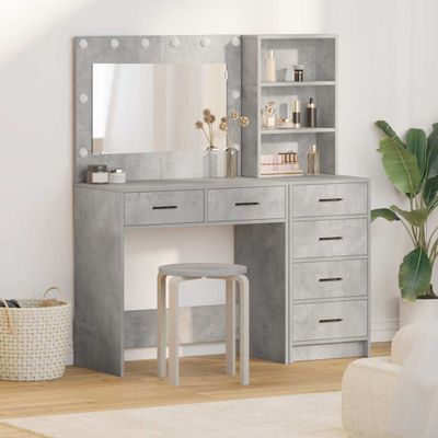 vidaXL Toaletný stolík Sivá 78.5 x 41 x 135 cm Kompozitné drevo
