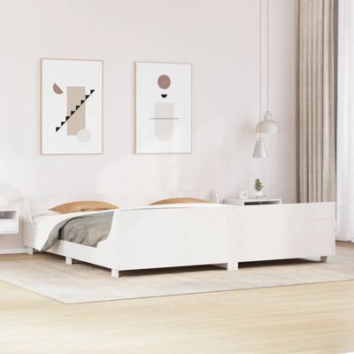 vidaXL Posteľ bez matraca biela 200x200 cm masívna borovica