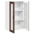 vidaXL Nástenný sklenený kabinet LUCCA Hnedý dub 60 x 31 x 100 cm