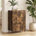 vidaXL Zásuvkový kabinet 66 x 34,5 x 92 cm Kompozitné drevo Dymový dub