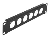Patch panel (zaslepovací) - montáž do racku - čierna - 1U - 10" - 6 portov