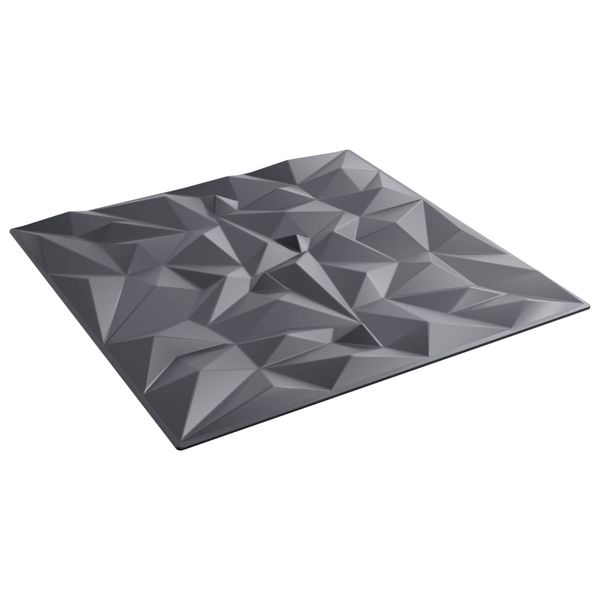 vidaXL Nástenné panely 12 pcs Amethyst Šedý 50 x 50 cm XPS Pena