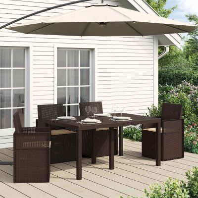 vidaXL Vankúše na sedenie 4 pcs Sivohnedá 47 x 36 x 2 cm Polyester