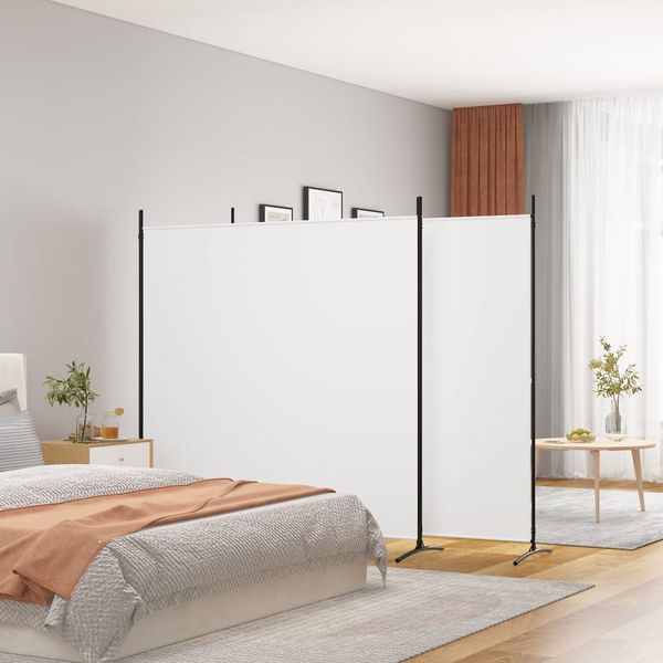 vidaXL 3-panelový paraván biely 525x180 cm látkový