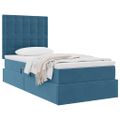 vidaXL Postel s úložným prostorem a matrací Tmavomodrá 90 x 190 cm