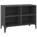 vidaXL TV stolík nohy z kovu sivý 69,5x30x50 cm