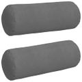 vidaXL Podložkové vankúše 2 pcs Tmavo šedá Ø 25 x 70 cm Mikrovlákno