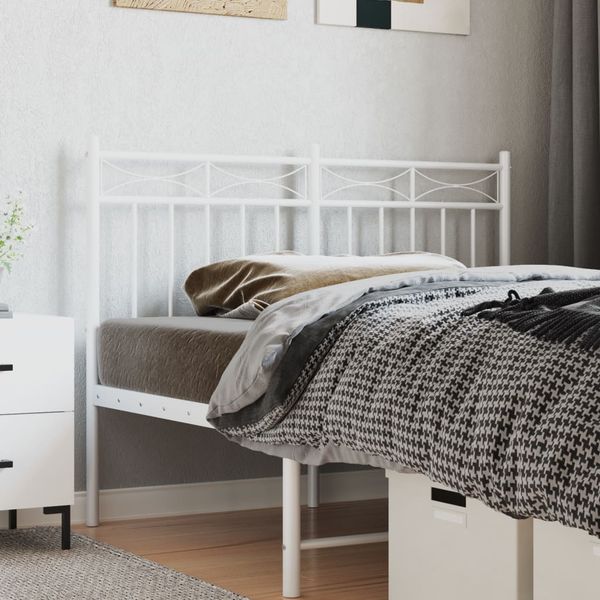 vidaXL Kovové náhradné čelo postele biele 120 cm