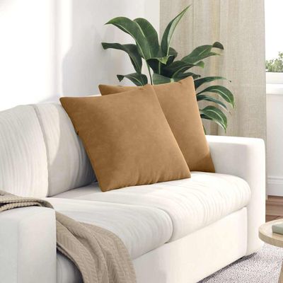 vidaXL Vankúše na pohovku 2 pcs Hnedá 50 x 50 cm Kordúrová tkanina