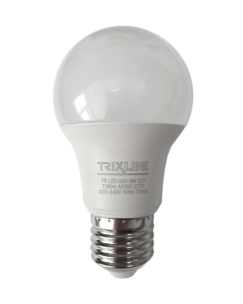 LED žiarovka Trixline 8W 736lm E27 A50 neutrálna biela