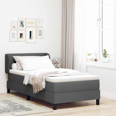 vidaXL Posteľ s pružinovým rámom Tmavo šedá 80 x 200 cm látka