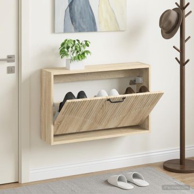 vidaXL Nástenný botník HOORN 71 x 17 x 43 cm Kompozitné drevo