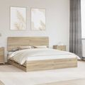 vidaXL Rám postele Sonoma dub 200 x 200 cm Inžinierske drevo