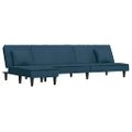 vidaXL Pohovka v tvare L modrá 255x140x70 cm zamat