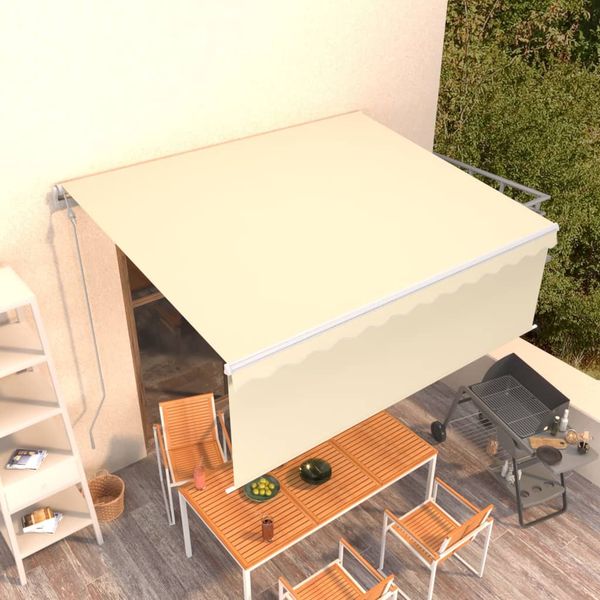 vidaXL Automatická markíza s tienidlom 4,5x3 m krémová