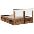 vidaXL Rám postele Staré drevo 140 x 190 cm Masívne borovicové drevo