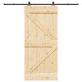 vidaXL Posuvné dvere NARVIK Prírodná a čierna 95 x 210 cm (213,5 cm)