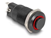 Tlačidlový spínač do inštalácie čierny 12 mm
