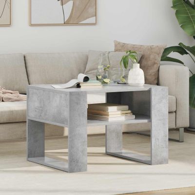 vidaXL Konferenčný stolík s úložiskom Betónová šedá 66 x 53 x 45 cm