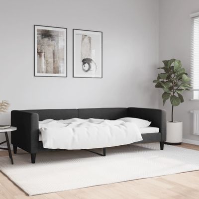vidaXL Posteľný rám čierny 90x200 cm látka