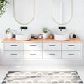 vidaXL Kúpeľňová doska bledohnedá 220x50x(2-4) cm ošetrený masív
