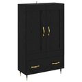 vidaXL Highboard Čierny dub 69,5 x 31 x 115 cm Kompozitné drevo