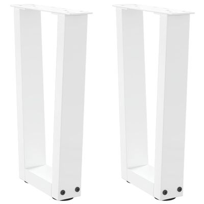 vidaXL Nohy konferenčného stolíka v tvare V, 2 ks, biele, 28 x (42-43,3) cm, oceľové