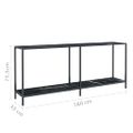vidaXL Konzolový stolík čierny 180x35x75,5 cm tvrdené sklo