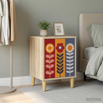 vidaXL Nočný stolík ESSEN Dub sonoma 36 x 33 x 50 cm Kompozitné drevo