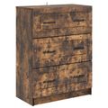 vidaXL Zásuvkový kabinet Dymový dub 66 x 34,5 x 87 cm Kompozitné drevo