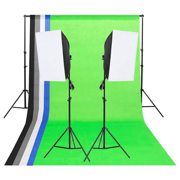 vidaXL Sada osvetlenia do fotoštúdia s pozadiami a softboxmi