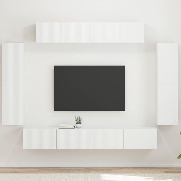 vidaXL TV skrinka 8 pcs Biela