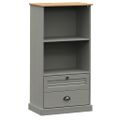 vidaXL Knižnica VIGO sivá 60x35x114,5 cm masívna borovica