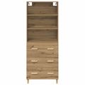 vidaXL Highboard Remeselný dub 69,5 x 32,5 x 180 cm Kompozitné drevo