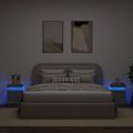 vidaXL Nočné stolíky s LED svetlami 2 ks sivé sonoma 35x39x55 cm